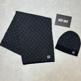 LV ‘Black’ Hat & Scarf Set (CLEARANCE)